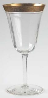 Tiffin Franciscan Minton Water Goblet   Stem #14196, Gold Encrusted, Optic