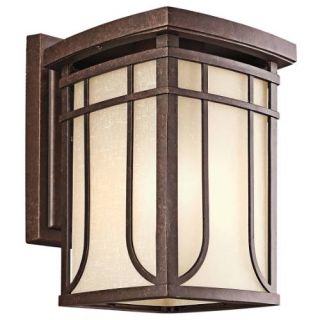 Kichler 49148AGZ Outdoor Light, Arts and Crafts/Mission Wall 1 Light Fixture Aged Bronze