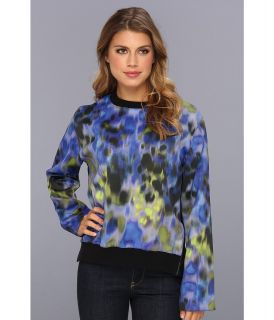 Halston Heritage L/S Printed Sweatshirt w/ Side Slits Womens Sweatshirt (Multi)