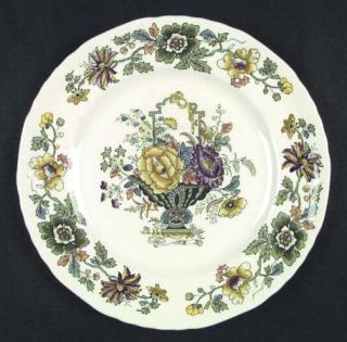 Masons Strathmore Green/Multicolor Dinner Plate, Fine China Dinnerware   C4897,