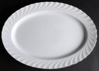 Norleans Estate 14 Oval Serving Platter, Fine China Dinnerware   Swirled Rim,No