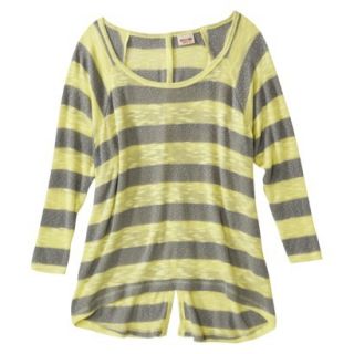 Mossimo Supply Co. Juniors Striped Button Back Sweater   Limesand/Gray XS(1)