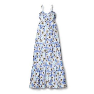 Mossimo Supply Co. Juniors Tiered Maxi Dress   Blue Sunflower S(3 5)