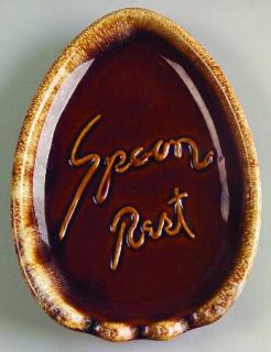 Hull Brown Drip Spoon Rest/Holder (Holds 1 Spoon), Fine China Dinnerware   Brown