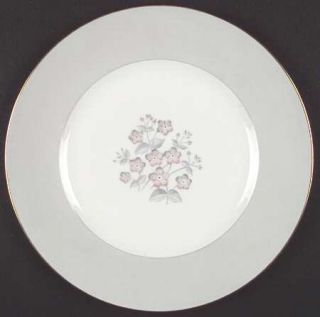 Wedgwood Grey Friar Pink Dinner Plate, Fine China Dinnerware   Pink Flowers,Gray