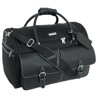 Mercury Luggage Coronado Select 20 inch Carry on Duffel Bag (BlackWeight: 3.95 poundsLarge main compartment2 dual front zippered pockets2 zippered end pocketsCompartments: Large main compartment, 2 front zippered compartments, 2 side zippered compartments