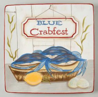 Sea Catch 13 Square Serving Platter, Fine China Dinnerware   Seafood, Words, Co