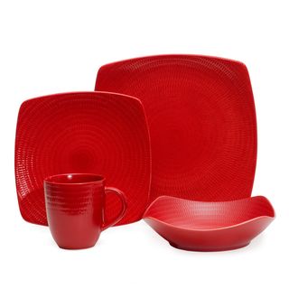 Red Vanilla Red Rice 16 piece Dinnerware Set (RedMaterials: StonewareDishwasher safeService for: Four (4) Number of pieces in set: 16Style: ContemporaryCasual chinaMicrowave safeOven safe to 200 degrees Model: HN800 016Set Includes:Four (4) 10 inch dinner