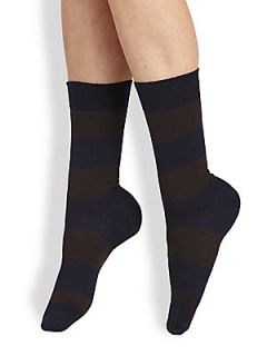 Maria La Rosa Striped Mid Calf Socks
