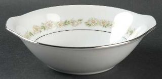 Noritake Trilby Lugged Cereal Bowl, Fine China Dinnerware   White/Gray Daisies,
