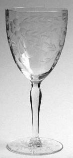 Glastonbury   Lotus 66 1 (Mixed Cuts) Water Goblet   Stem #66,Cut Floral/Dot Des
