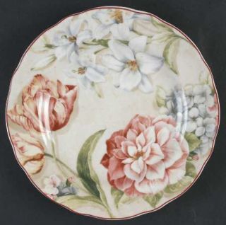 222 Fifth (PTS) Desiree Salad Plate, Fine China Dinnerware   Large Pink,White&Bl