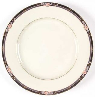 Mikasa Florisse Black 12 Chop Plate/Round Platter, Fine China Dinnerware   Flor