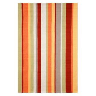Trans Ocean Import Co Newport Vertical Stripe Indoor / Outdoor Rugs Orange  