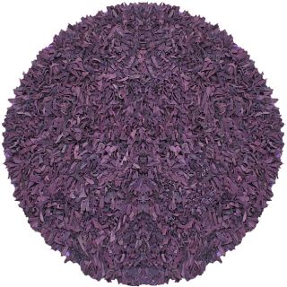 Hand tied Pelle Purple Leather Shag Rug (8 X 8) (LeatherPile height: 3 inchesStyle: CasualPrimary color: PurplePattern: ShagTip: We recommend the use of a non skid pad to keep the rug in place on smooth surfaces.All rug sizes are approximate. Due to the d