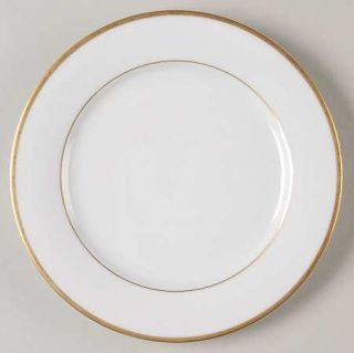 Noritake Guilford Salad Plate, Fine China Dinnerware   White Background, Gold Tr