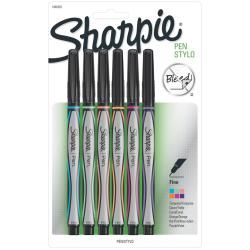 Sharpie Pen Stylo Fine 6/pkg assorted Colors (Turquoise; Clover; Coral; Orange; Hot Pink; and Purple. Features: These water  and smear resistant pens are great for home and school use! Acid free; non toxic. Conforms to ASTM D 4236. Imported. Refillable: N