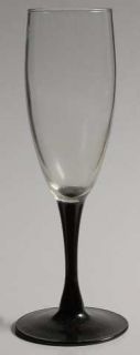 Cristal DArques Durand Domino/Signature Black Fluted Champagne   Plain Bowl, Sm