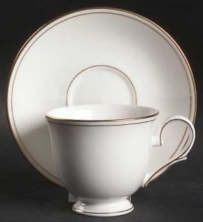 Lenox China Federal Gold (Discontinued 2005) Footed Cup & Saucer Set, Fine China