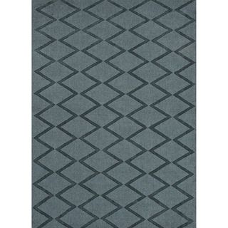 Hand woven Solids Solid Pattern Gray/ Black Rug (2 X 3)