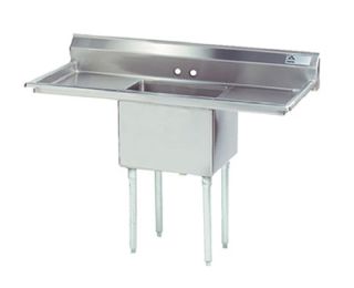 Advance Tabco Fabricated Sink   24 Right Left Drainboard, 1 Bowl, 18 ga 304 Stainless Steel
