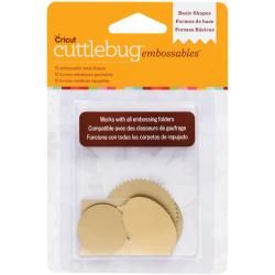 Cuttlebug Embossables Metal Shapes 10/pkg : Basic Shapes, Gold