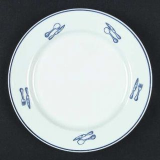 Rosanna Dinnertime Dinner Plate, Fine China Dinnerware   American Bistro,Blue Tr