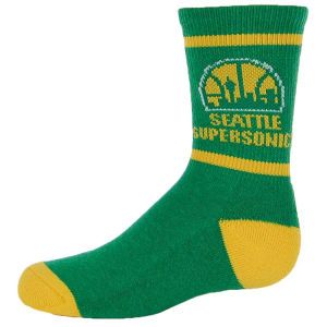Seattle SuperSonics For Bare Feet Two Strip Crew Socks Youth