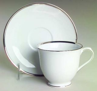Nikko Band Of Platinum Footed Cup & Saucer Set, Fine China Dinnerware   Fine Chi