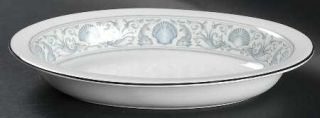 Wedgwood White Dolphins 10 Oval Vegetable Bowl, Fine China Dinnerware   Gray Do