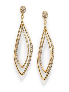 Alexis Bittar Crystal Orbiting Link Drop Earrings   Gold