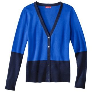 Merona Womens Ultimate V Neck Cardigan Sweater   Blue Colorblock   XL