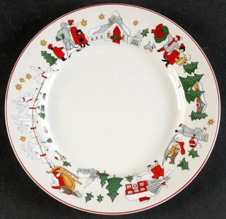 Cuthbertson Family Christmas Dessert/Pie Plate, Fine China Dinnerware   Santa,Sl