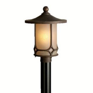 Kichler 9975AGZ Outdoor Light, Arts and Crafts/Mission Post Mount 1 Light Fixture Aged Bronze