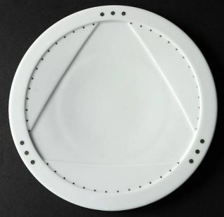 Bernardaud Silver Rivets Salad Plate, Fine China Dinnerware   Trianne Shape, Sil