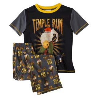 Temple Run Boys 2 Piece Short Sleeve Pajama Set   Gray XS