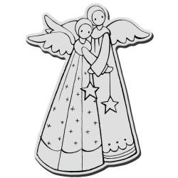 Stampendous Christmas Cling Rubber Stamp : Angel Sisters