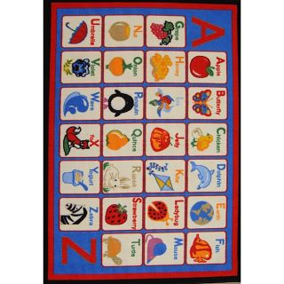 Kids Non skid Blue Alphabet Rug (33 X 47) (NylonPile Height: 0.2 inchesStyle: CasualPrimary color: BlueSecondary colors: Ivory/ red/ orangePattern: Baby/Kids/TweenTip: We recommend the use of a non skid pad to keep the rug in place on smooth surfaces.All 