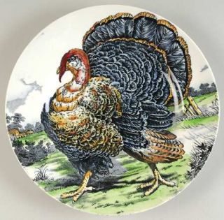 WR Midwinter Turkey Brown/Multicolor Dinner Plate, Fine China Dinnerware   Brown