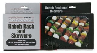 Chef Master / Mr. Bar B Q Deluxe Shish Kabob Set, Includes (6) Non Stick Skewers And Frame