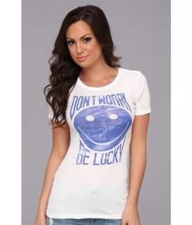 Lucky Brand Vintage Smiley Face Tee Womens T Shirt (White)
