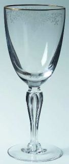 Tiffin Franciscan Whisper Clear (Stem#17726,Goldtrm) Water Goblet   Stem #17726,