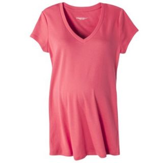 Liz Lange for Target Maternity Short Sleeve V Neck Basic Tee   Washed Red XS