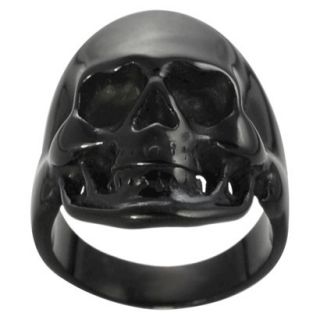 Daxx Mens Black Stainless Steel Skull Ring   Black 9