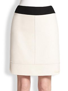 MaxMara Colorblock Wool Skirt   Beige