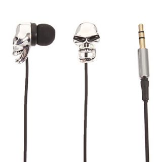 Skull Shaped (Openmouthed) Stereo In Ear Headphone(Silver)