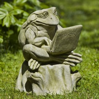 Campania International Frog Blog Cast Stone Garden Statue   A 416 AL