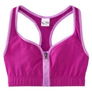 C9 by Champion Womens Zip Compression Bra With Mesh   Pink M