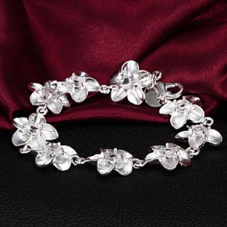 High Quality Beautiful Silver Silver Plated Flowers Charm Bracelets