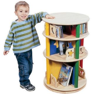 Guidecraft Moon and Stars Carousel Wood Bookcase Multicolor   G98040